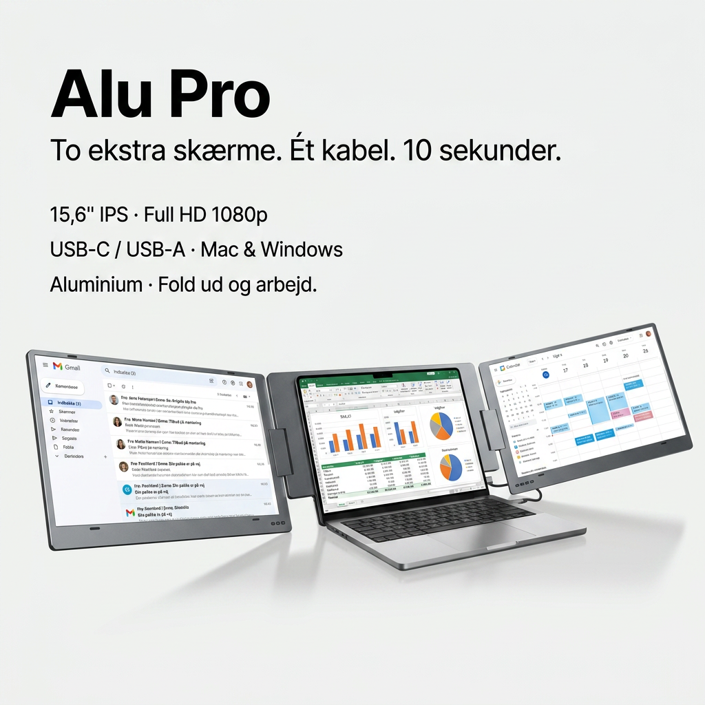 Alu Pro Bærbar Duo Skjermutvider