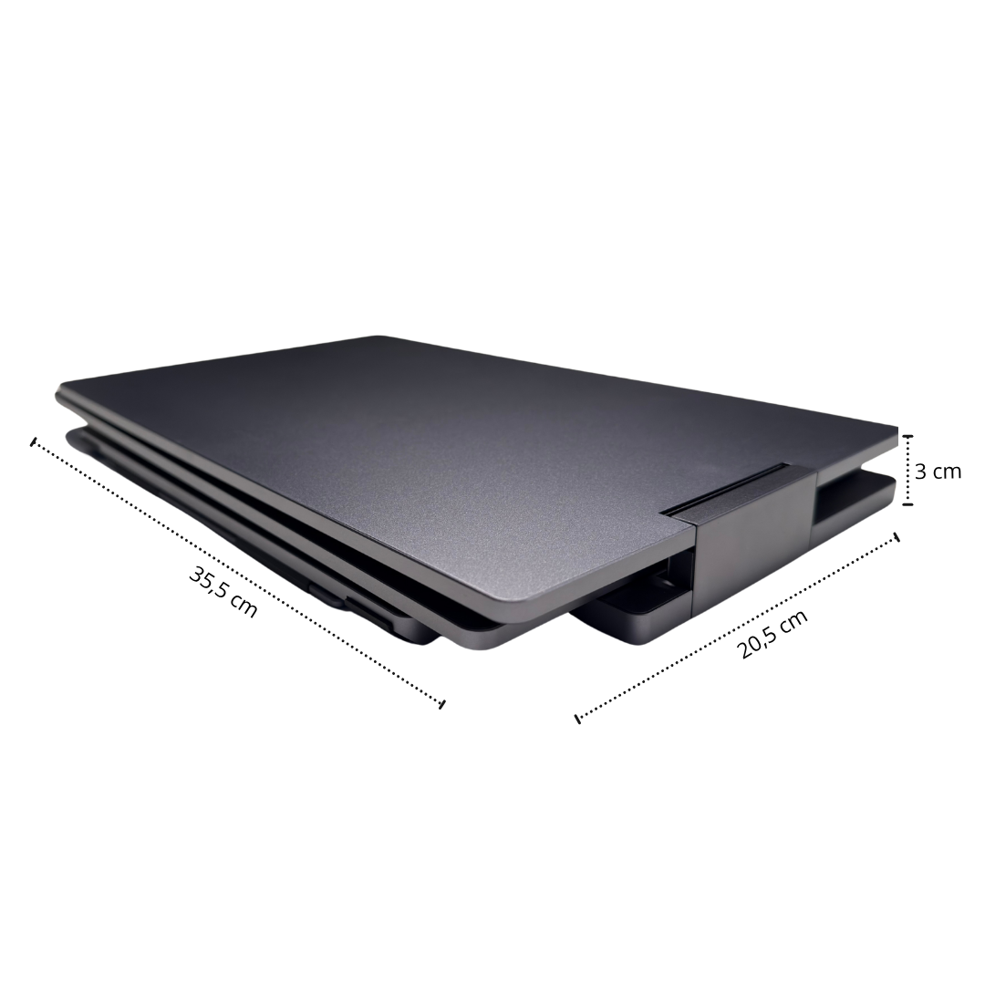 14" sammenbrettet