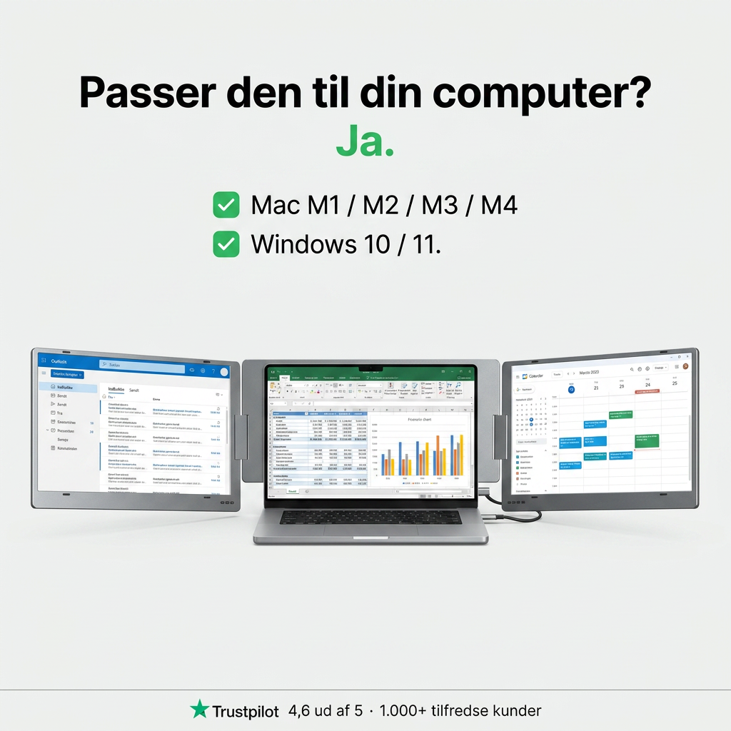 Alu Pro Bærbar Duo Skjermutvider