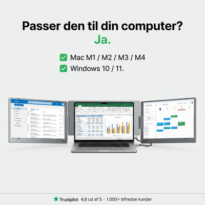 Alu Pro Bærbar Duo Skjermutvider