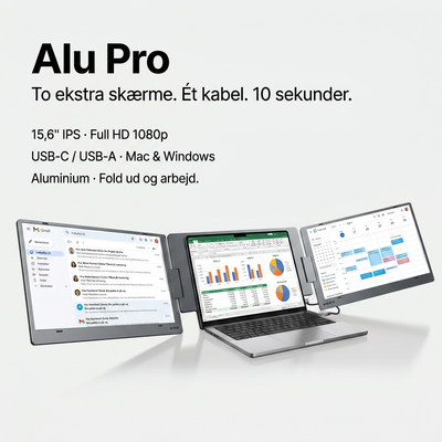 Alu Pro Bærbar Duo Skjermutvider