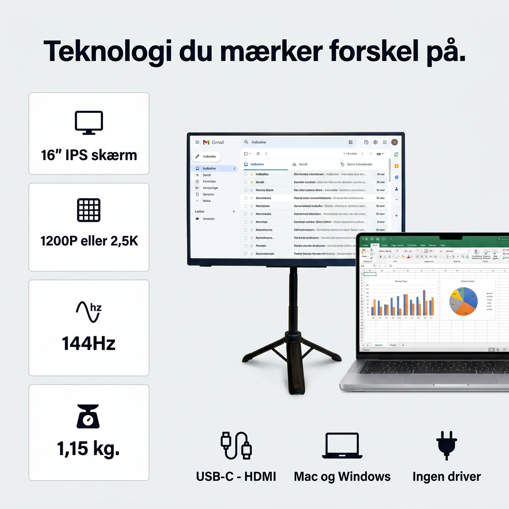 Bærbar Skjerm Flex Pro – 16"