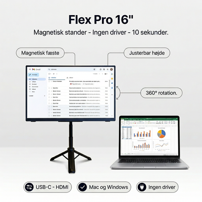 Bærbar Skjerm Flex Pro – 16"